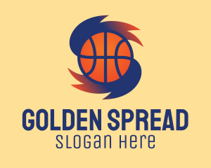 Gradient Basketball Hurricane  logo design