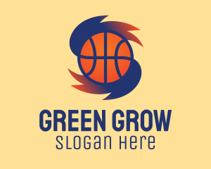 Gradient Basketball Hurricane  logo design