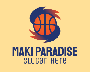 Gradient Basketball Hurricane  logo design