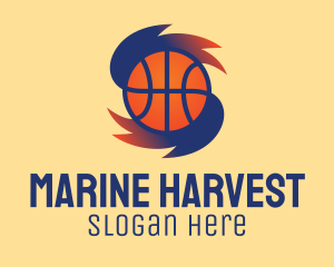 Gradient Basketball Hurricane  logo design