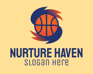 Gradient Basketball Hurricane  logo design