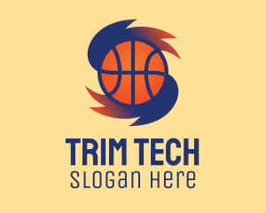 Gradient Basketball Hurricane  logo design