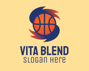 Gradient Basketball Hurricane  logo design