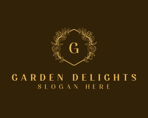 Organic Flower Wreath logo design