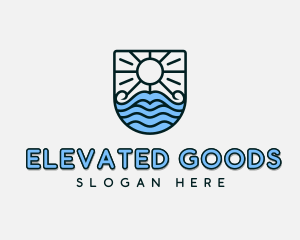 Travel Beach Waves logo design