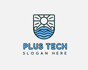 Travel Beach Waves logo design