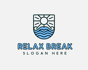 Travel Beach Waves logo design