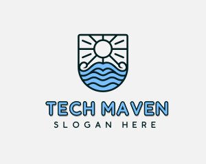 Travel Beach Waves logo design