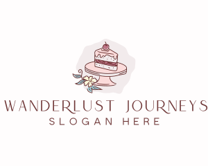 Cherry Cake Dessert Logo