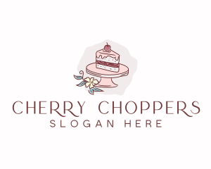 Cherry Cake Dessert logo design