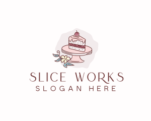 Cherry Cake Dessert logo design