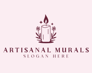 Floral Scented Candle logo design