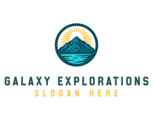 Mountain lake Destination logo design