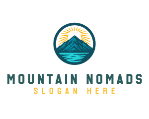 Mountain lake Destination logo design