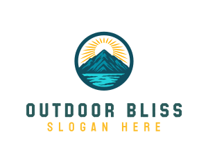 Mountain lake Destination logo design