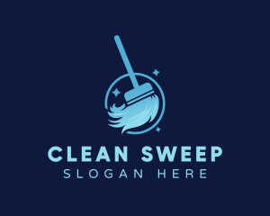 Cleaning Broom Sparkle logo design