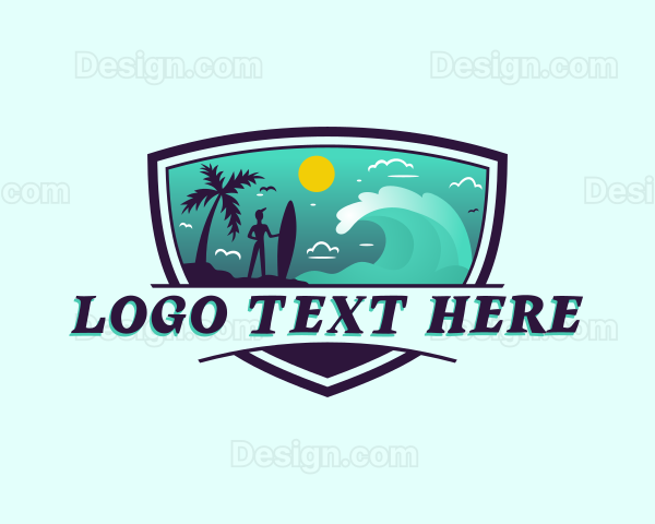 Travel Beach Surfing Logo