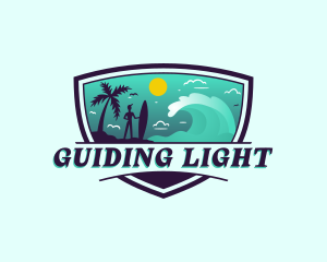 Travel Beach Surfing  logo design