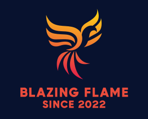 Blazing Legendary Phoenix logo design