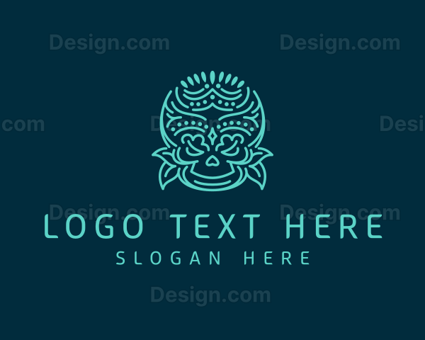 Decorative Folklore Skull Logo