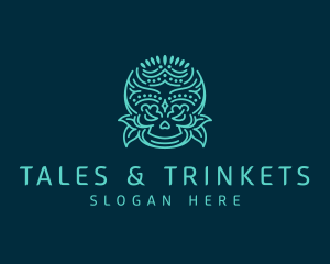 Decorative Folklore Skull  logo