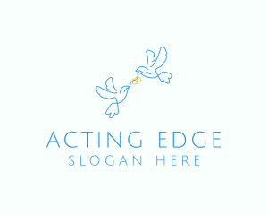 Wedding Dove Ring  logo design