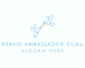 Wedding Dove Ring  logo design