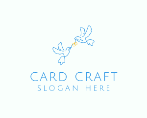 Wedding Dove Ring  logo design