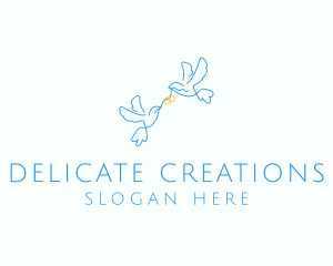 Wedding Dove Ring  logo design