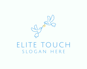 Wedding Dove Ring  logo design