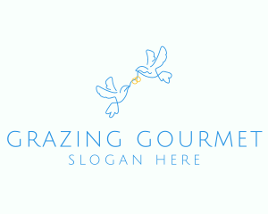 Wedding Dove Ring  logo design