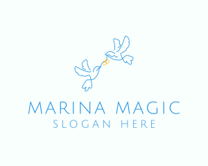 Wedding Dove Ring  logo design