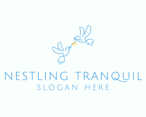 Wedding Dove Ring  logo design