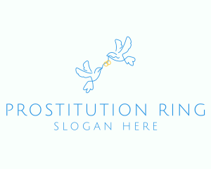 Wedding Dove Ring  logo design