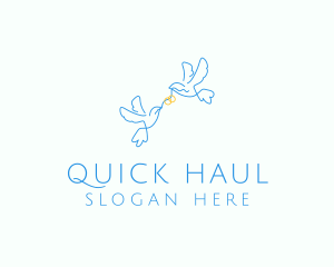 Wedding Dove Ring  logo design