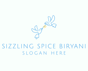 Wedding Dove Ring  logo design