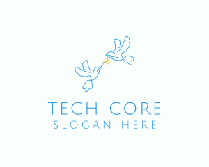 Wedding Dove Ring  logo design