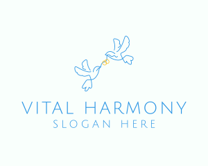 Wedding Dove Ring  logo design