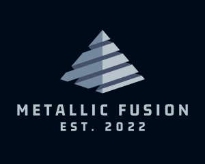 Metallic Steel Pyramid logo
