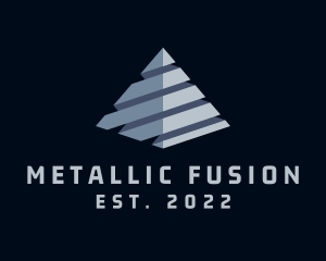 Metallic Steel Pyramid logo design