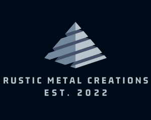 Metallic Steel Pyramid logo design