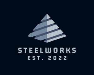Metallic Steel Pyramid logo