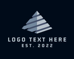 Steel - Metallic Steel Pyramid logo design