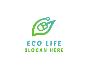 Natural Eco Mouse logo design