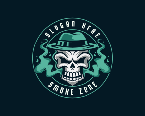 Smoking Skull Hat logo design