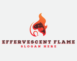 Fish Flame Grill logo design