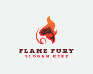 Fish Flame Grill logo design