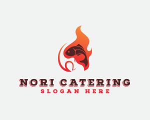 Fish Flame Grill logo design