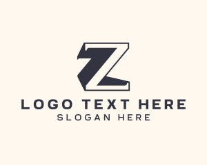 Outline Shadow Letter Z logo