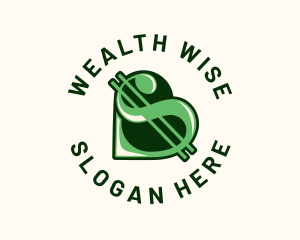 Dollar Currency Heart logo